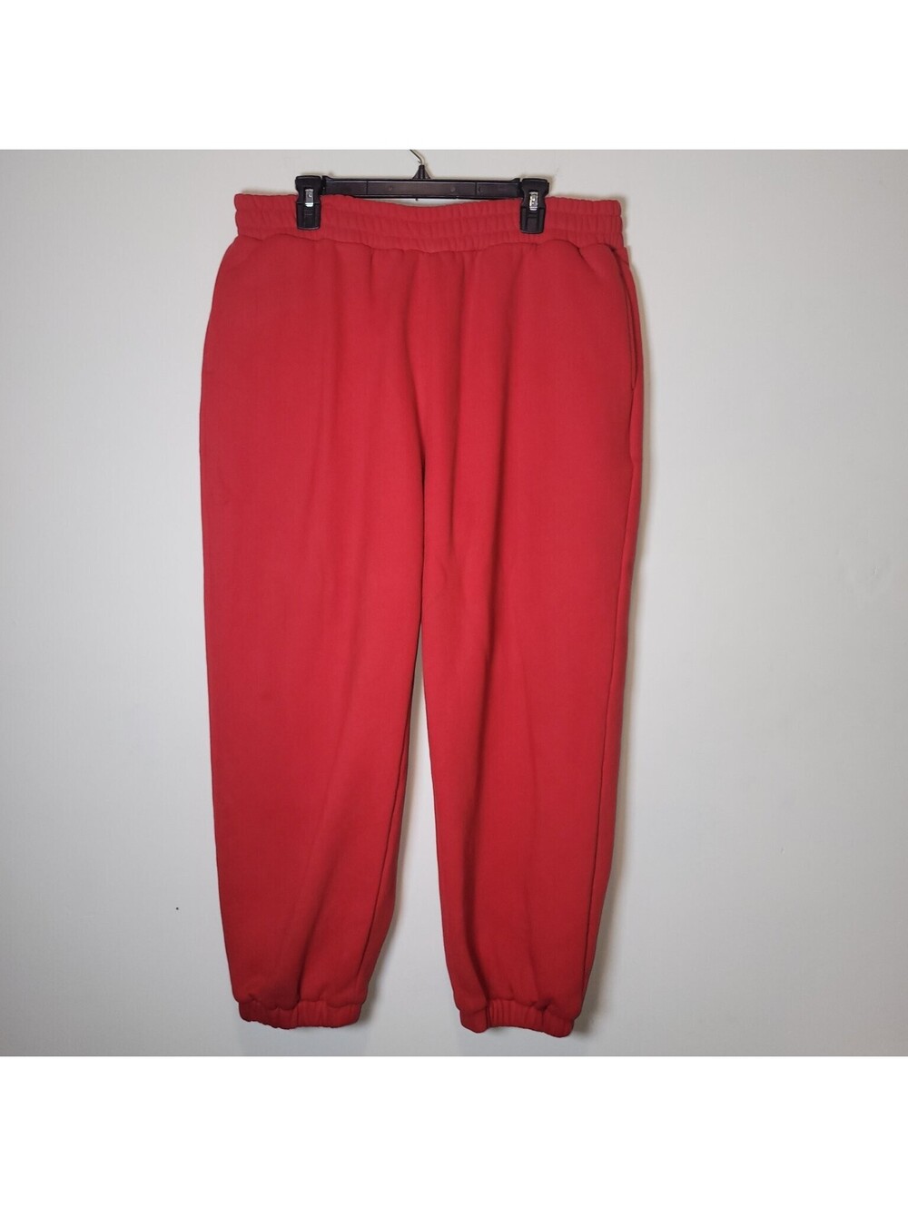 Comfrt Men's Red Activewear Fleece Jogger Sweatpants Elastic Waist 2XL